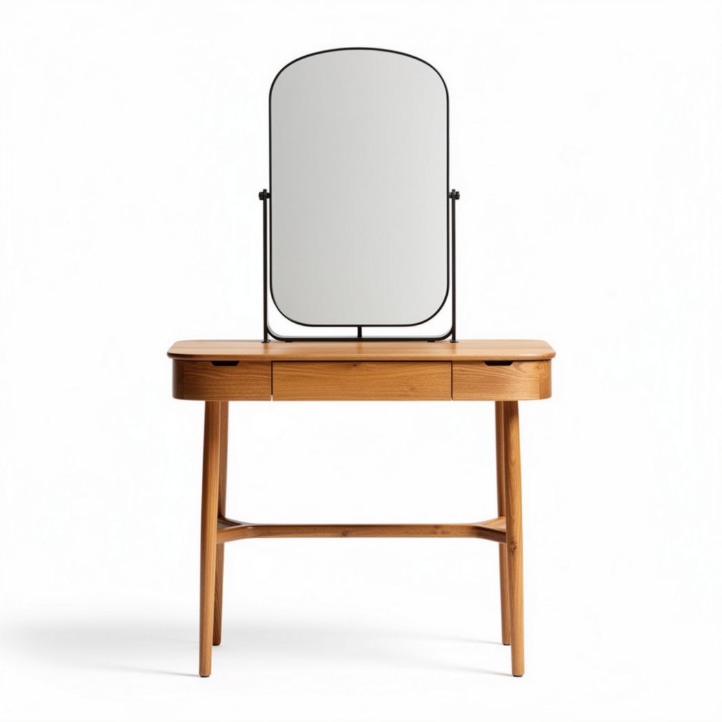 Coiffeuse en bois avec miroir réglable dimensions 90 x 40 x 75cm