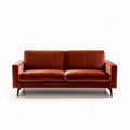 Canapé en cuir marron 190 x 80 x 75cm avec design côtelé pour salon