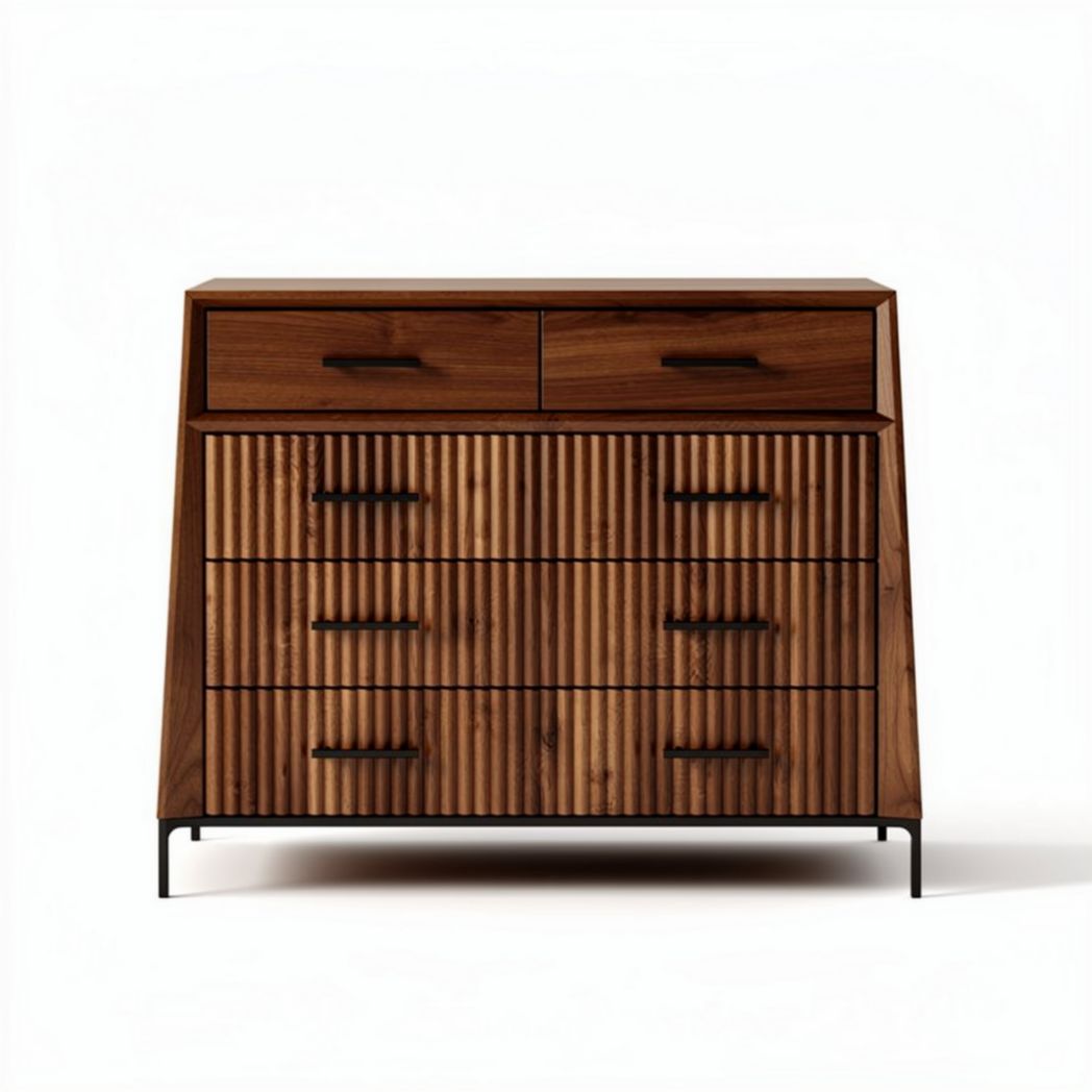 Commode en bois de noyer avec 2 tiroirs et 4 étagères 80 x 40 x 90cm