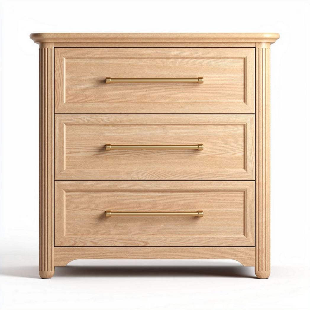 Commode en bois clair avec trois tiroirs dimensions 70 x 40 x 75cm