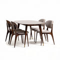 Table à manger en bois avec chaises rembourrées beige dimensions 120 x 80 x 75cm