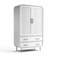 Armoire en bois blanc avec double porte et tiroirs 80 x 40 x 160cm