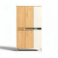 Armoire en bois avec portes blanches et en bois naturel 80 x 40 x 180cm