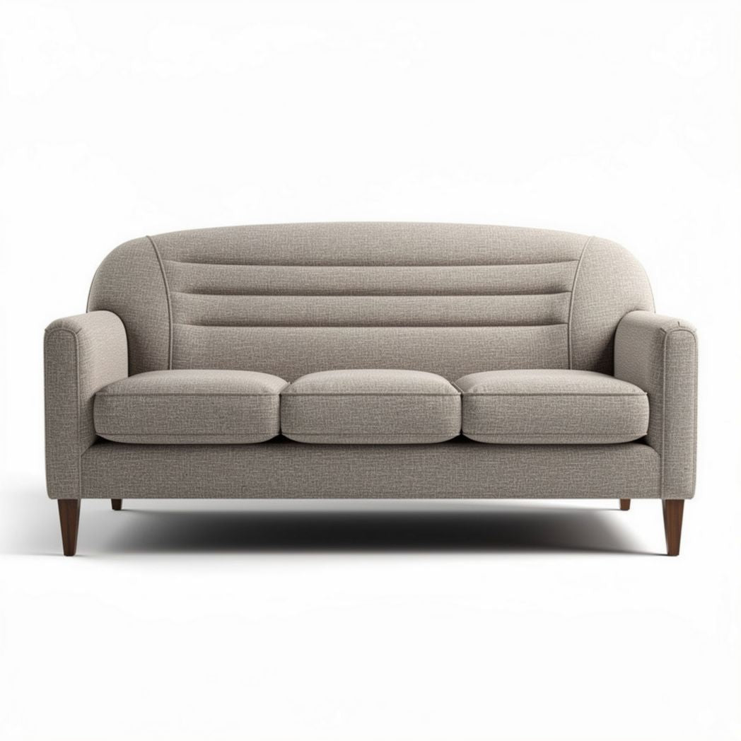 Canapé trois places en tissu beige dimensions 180 x 85 x 75 cm