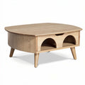 Table basse en bois naturel avec rangement dimensions 100 x 70 x 40 cm